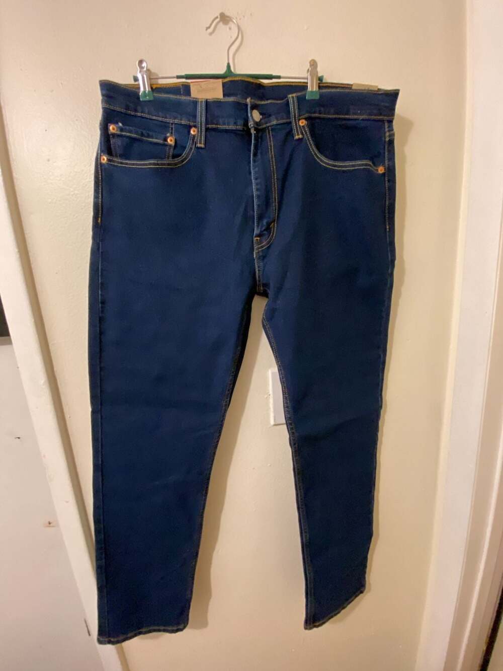 Levi's 502 Taper Stretch Jeans Men's 36x32 Blue Dark Wash New with Tags